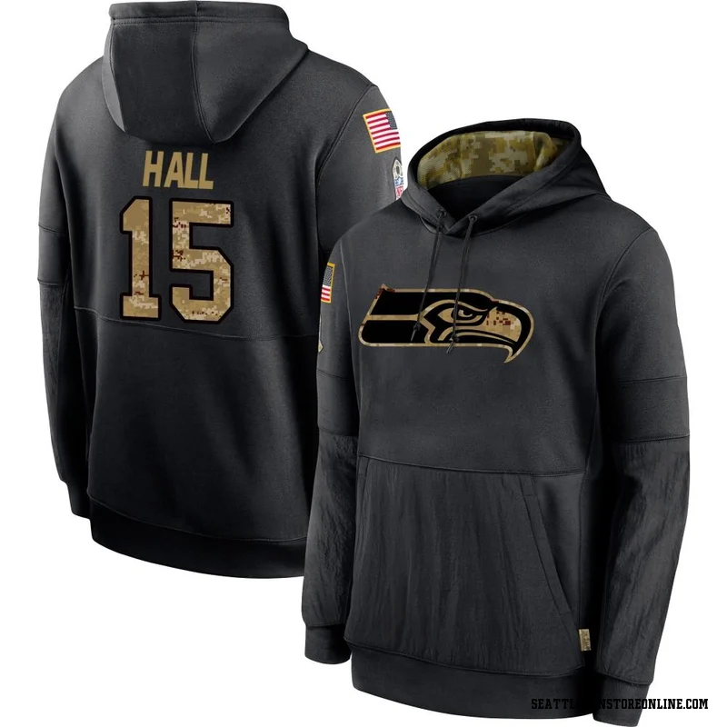 Black Youth Jaren Hall Seattle Seahawks 2020 Salute to Service Sideline Performance Pullover Hoodie