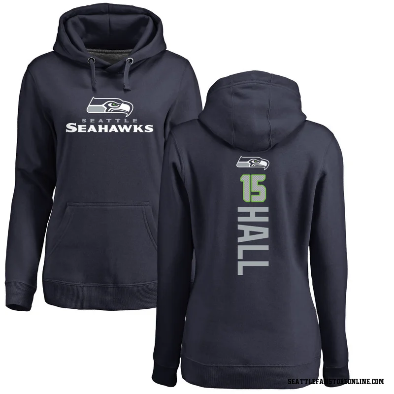 Navy Women's Jaren Hall Seattle Seahawks Backer Pullover Hoodie