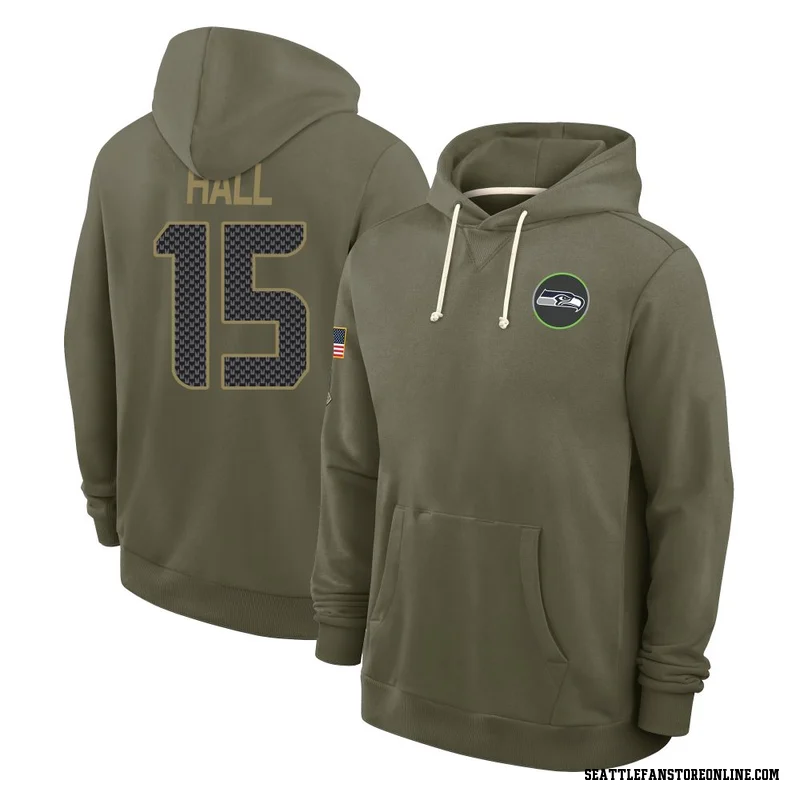 Olive Men's Jaren Hall Seattle Seahawks 2025 Salute to Service Hoodie
