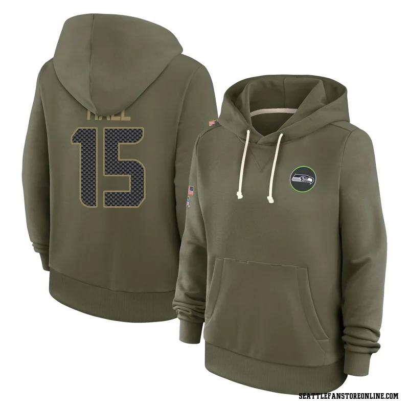 Olive Women's Jaren Hall Seattle Seahawks 2025 Salute to Service Hoodie