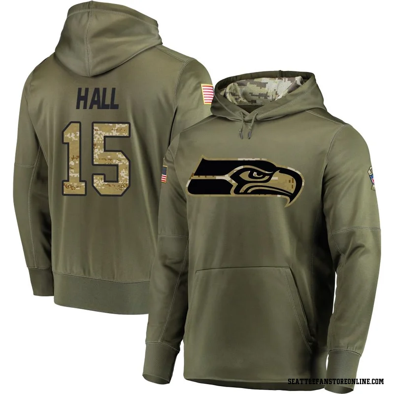 Olive Youth Jaren Hall Seattle Seahawks Salute to Service Pullover Hoodie