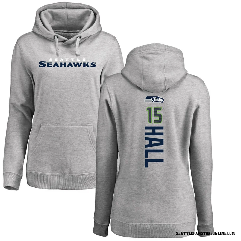 Women's Jaren Hall Seattle Seahawks Ash Backer Pullover Hoodie