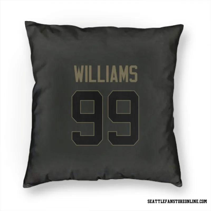 Black Seattle Seahawks  Leonard Williams  Service Pillow Cover (18 X 18)