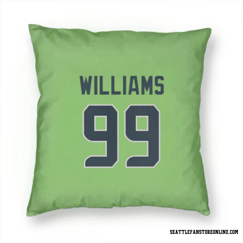 Green Seattle Seahawks  Leonard Williams Neon  Pillow Cover (18 X 18)