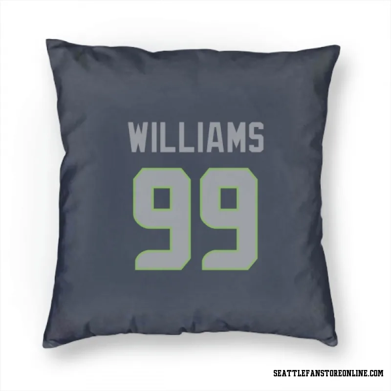 Navy Seattle Seahawks  Leonard Williams  Pillow Cover (18 X 18)
