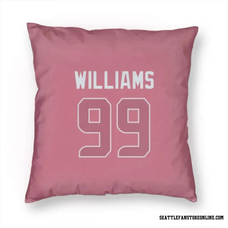 Pink Seattle Seahawks  Leonard Williams  Pillow Cover (18 X 18)