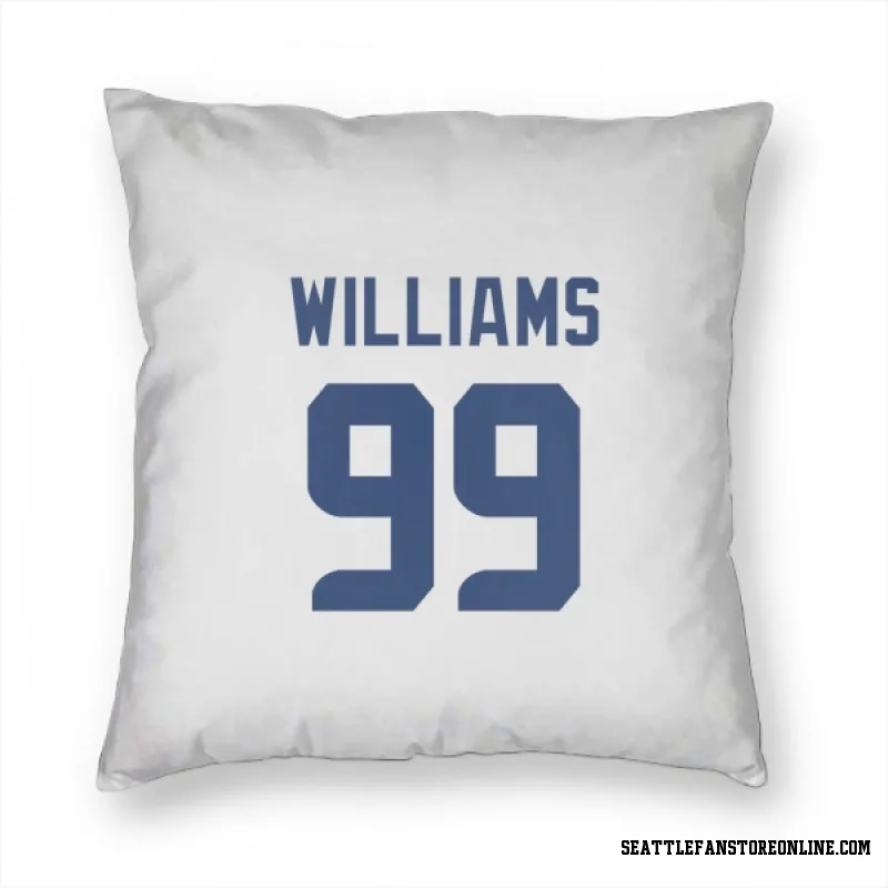 White Seattle Seahawks  Leonard Williams  Pillow Cover (18 X 18)